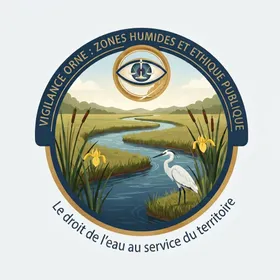 Logo de Vigilance Orne : un sceau représentant la rivière, les roseaux et une aigrette